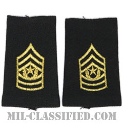 最先任上級曹長（Command Sergeant Major (CSM)）[ブラック/ショルダー階級章/ショートサイズ肩章/ペア（2枚1組）]画像