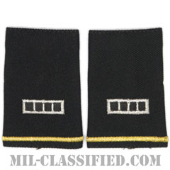 准尉 (CW4)（Chief Warrant Officer 4 (CW4)）[ブラック/ショルダー階級章/ショートサイズ肩章/ペア（2枚1組）]の画像