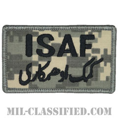 ISAF（国際治安支援部隊/パシュトー語）（International Security Assistance Force, Pashto）[UCP（ACU）/メロウエッジ/ベルクロ付パッチ]画像