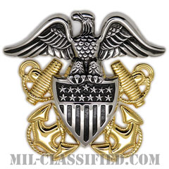 アメリカ海軍制帽用帽章 (将校用)（Navy Service Cap Device, Officer）[カラー/高浮彫り/バッジ]画像