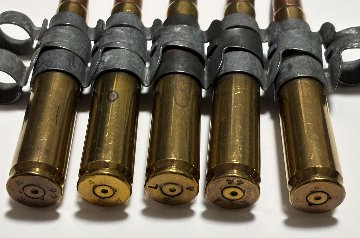 USED：米軍放出品　12.7mm 50CAL 50BMG 50口径　ダミーカート　5連　ベルトリンクの画像