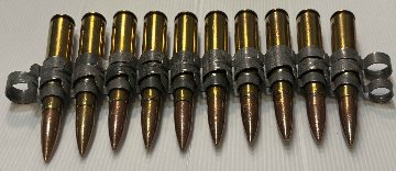 USED：米軍放出品　12.7mm 50CAL 50BMG 50口径　ダミーカート　10連　ベルトリンクの画像