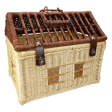 ラパン・ルセットゥ ラタンハウスバスケット(家型バスケット)【オリジナル簡易プラスチックすのこ付き】 【返品区分B】 の画像