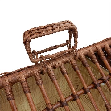 ラパン・ルセットゥ ラタンハウスバスケット(家型バスケット)【オリジナル簡易プラスチックすのこ付き】 【返品区分B】 の画像