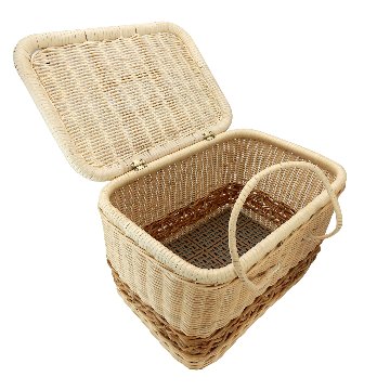 ラパン・ルセットゥ ラタンボックスバスケット【小サイズ】【オリジナル簡易プラスチックすのこ付き】 【返品区分B】 の画像