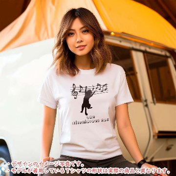 おもしろTシャツ 半袖【いたずらネコ(楽譜)】【返品区分C】の画像