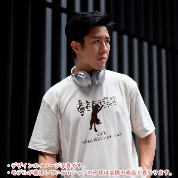 おもしろTシャツ 半袖【いたずらネコ(楽譜)】【返品区分C】の画像