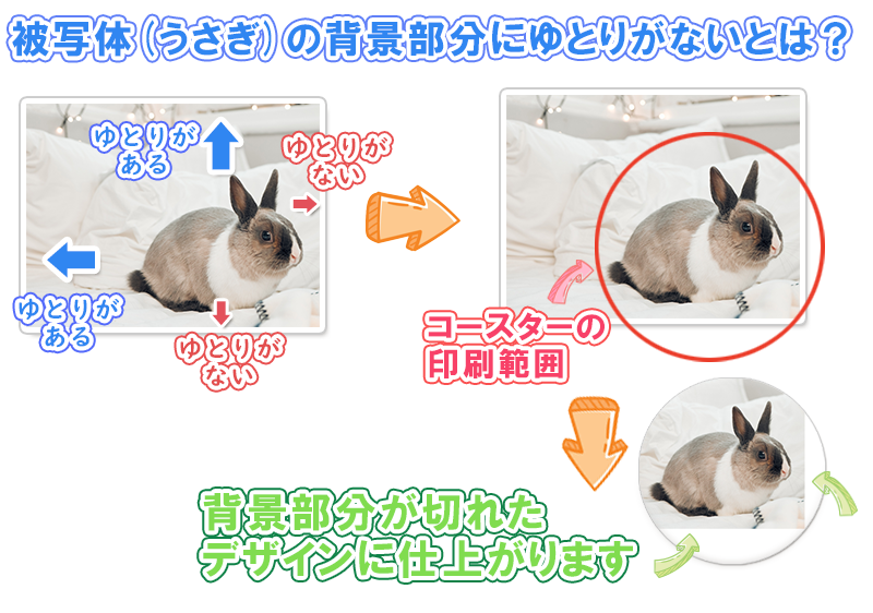 被写体(うさぎ)の背景部分にゆとりがないとは？デジカメで撮った写真