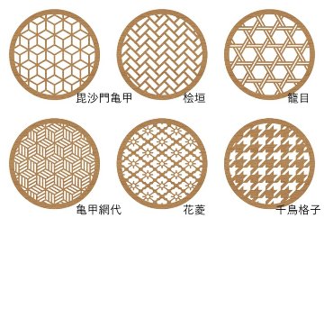 【送料無料】和柄 木製コースター 丸型 単品【組子細工風・麻の葉】透かし彫り レーザー加工 和モダン 茶器 敷物 レトロ雑貨の画像