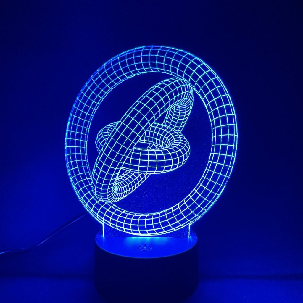 【送料無料】3Dイリュージョンランプ【幾何学デザイン】LED 間接照明 卓上ライト 3D視覚効果 置物 インテリア おしゃれ ギフトの画像