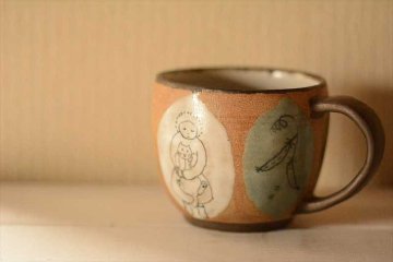 焼締マグ/ネコの画像