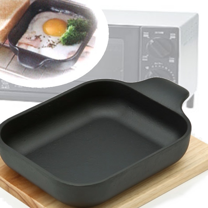 オーブントースタープレート　木台付　鉄鋳物製 池永鉄工の画像