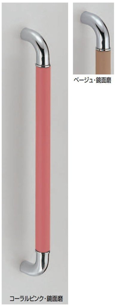 革巻き取手（両面用）  φ35　全長600mm ステンレスと革の取っ手 把手 ロングハンドル  ドア金具 引手 テンパー バーハンドル 取替え 出入口 DIY  No198 DH-098 の画像