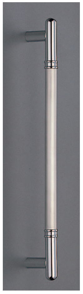 T型丸棒取手（両面用）ハンドル　真鍮+ステンレス　標準扉厚：31～55mm　No.252　 DH-121の画像