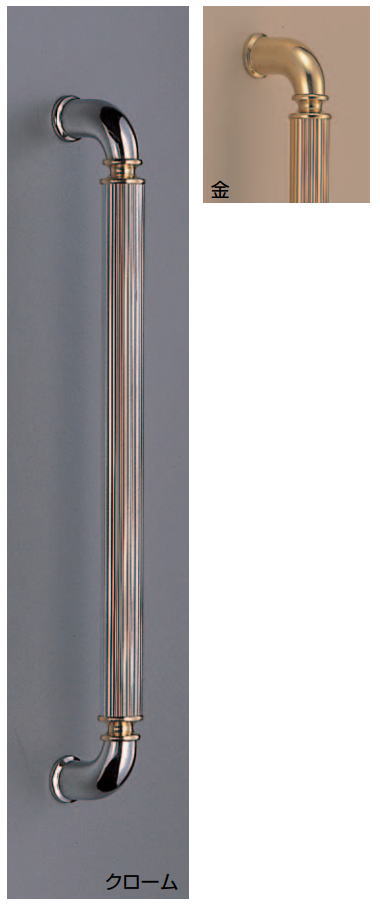 ケント取手（両面用）φ25　アンティーク風真鍮バーハンドル　No.145　標準扉厚：27～52mm DH-058画像