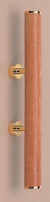 ウッドラウンドヘッド取手（両面用）積層+真鍮（純金）ハンドル　No.50　標準扉厚：27～41mm DH-140の画像