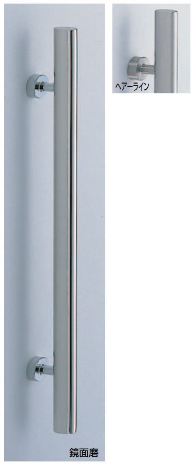 ステンレス楕円取手（両面用）ステンレス+真鍮ハンドル　No.49　標準扉厚：27～41mm DH-139の画像