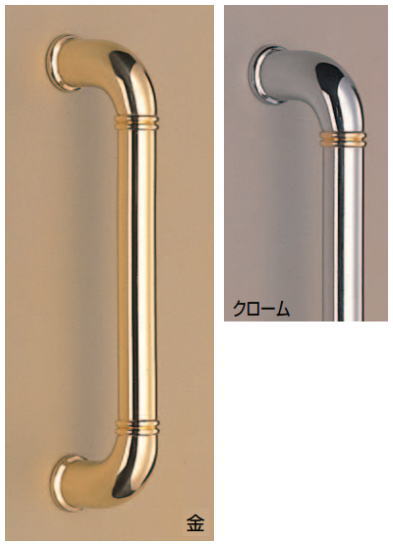 トリノ取手（両面用）真鍮+（ステンレス）ハンドル　No.148　標準扉厚：18～42mm DH-060 の画像