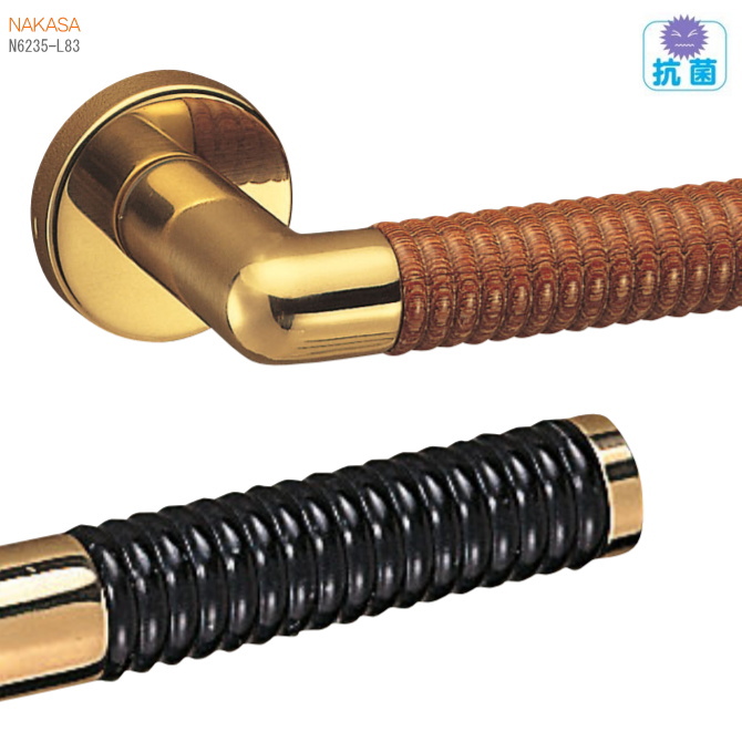 抗菌レバーハンドル 丸座 真鍮+積層 ドアレバー 空錠・チューブラ空錠・表示錠・間仕切錠の画像