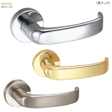 レバーハンドル（真鍮）丸座 ドアレバー 空錠・表示錠・間仕切錠の画像