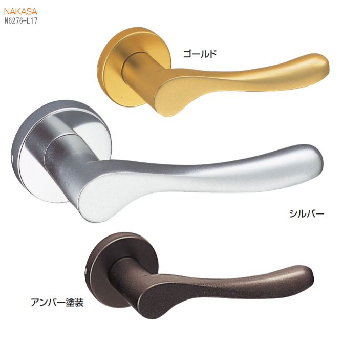 レバーハンドル（アルミ）丸座 ドアレバー 空錠・チューブラ空錠・表示錠・間仕切錠の画像