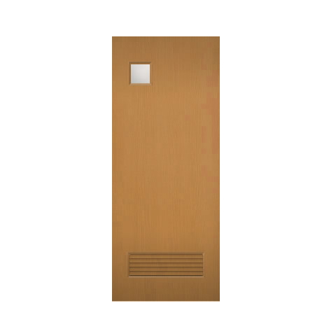 木製建具（開き戸・引き戸）室内ドア 明かり窓・換気ガラリ付 NR-19HQ【特注ドア】画像