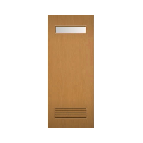 木製建具（開き戸・引き戸）室内ドア 上部ガラス組込　通気口付き　NR-22HQ【特注ドア】画像