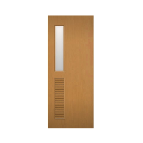 木製建具（開き戸・引き戸）室内ドア 縦上部ガラス組込　通気口付き　NR-23HQ【特注ドア】画像