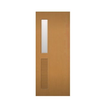 木製建具（開き戸・引き戸）室内ドア 縦上部ガラス組込　通気口付き　NR-23HQ【特注ドア】画像