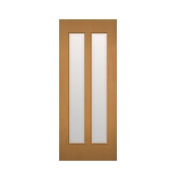 木製建具（開き戸・引き戸）室内ドア 縦2本ガラス組込み　NR-24HQ【特注ドア】画像
