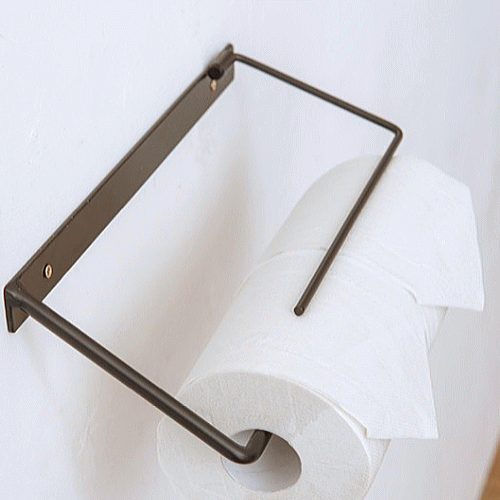ペーパーホルダー　ダブルサイズ（棚付き）　トイレ・サニタリー・キッチンペーパーホルダー の画像