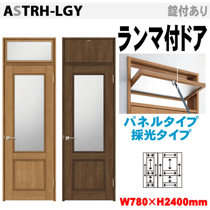 ガラス組込ランマ付ドア（パネルタイプ・採光タイプ）ASTRH-LGY ラシッサ(クリエ）機能付ドア画像