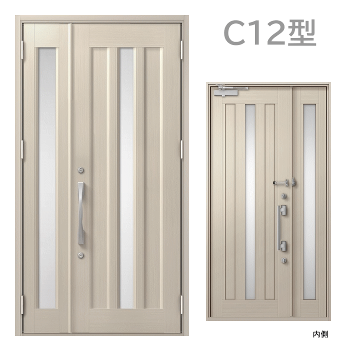 玄関ドア　C12型 プレナスX 片開き・親子ドア・片袖・両袖・親子入隅画像