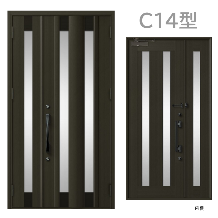 玄関ドア　C14型 プレナスX 片開き・親子ドア・片袖・両袖・両開き・親子入隅の画像