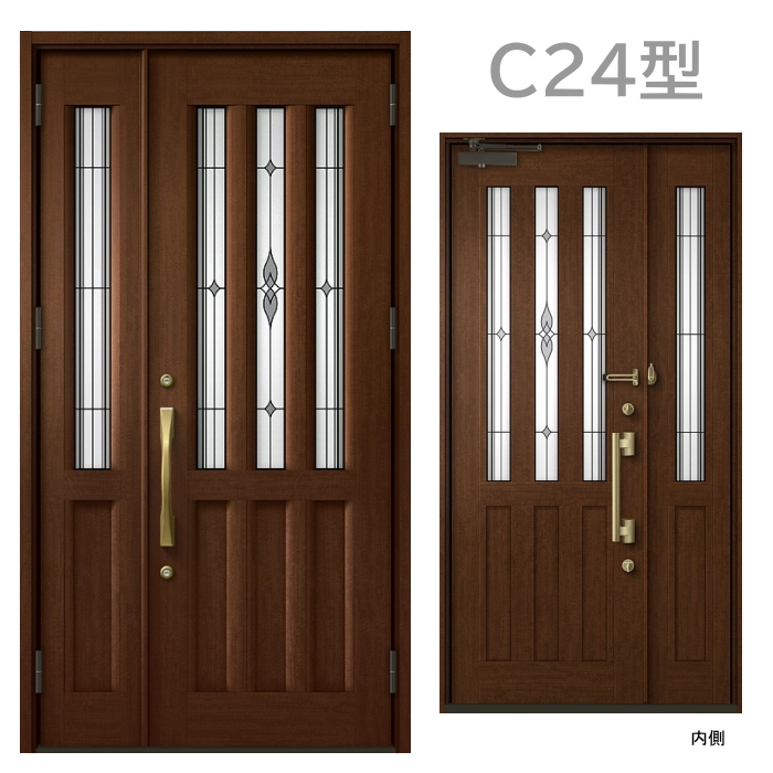 玄関ドア　C24型 プレナスX 片開き・親子ドア・片袖・両袖・親子入隅の画像