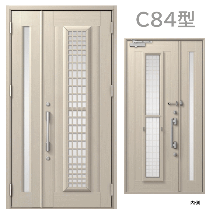 玄関ドア　通風　上げ下げダブルハング窓内蔵　採風タイプ　C84型 プレナスX画像