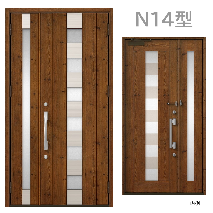 玄関ドア　N14型 プレナスX 片開き・親子ドア・片袖・両袖・親子入隅画像