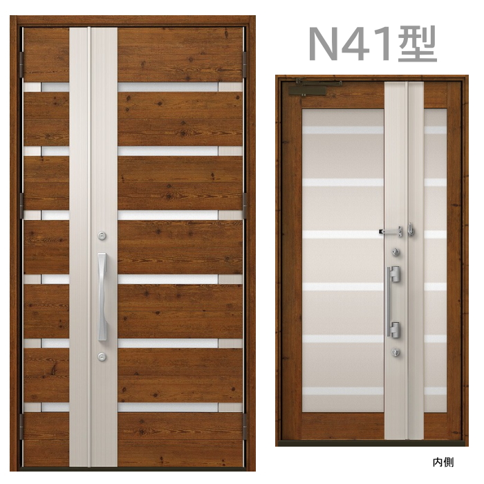 玄関ドア　N41型 プレナスX 片開き・親子ドア・片袖・両袖・親子入隅画像