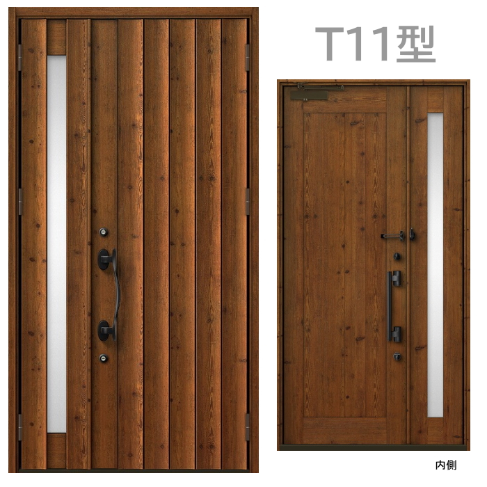 玄関ドア　T11型 プレナスX 片開き・親子ドア・片袖・両袖・親子入隅画像