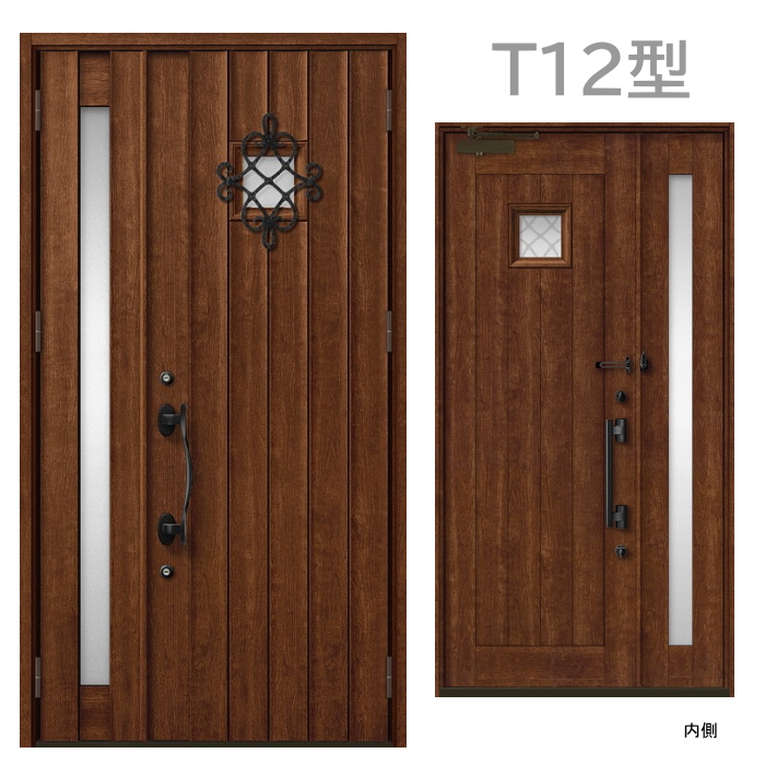 玄関ドア　T12型 プレナスX 片開き・親子ドア・片袖・両袖・親子入隅の画像