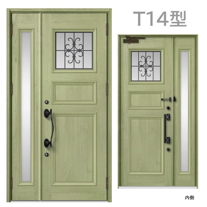 玄関ドア　T14型 プレナスX 片開き・親子ドア・片袖・両袖・親子入隅の画像