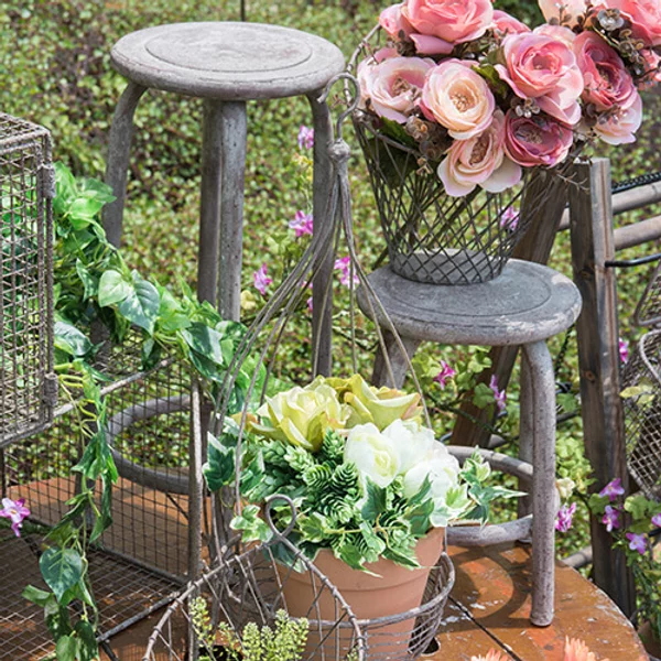フラワースタンド　アンティークアイアンパイプ（S/L） の画像