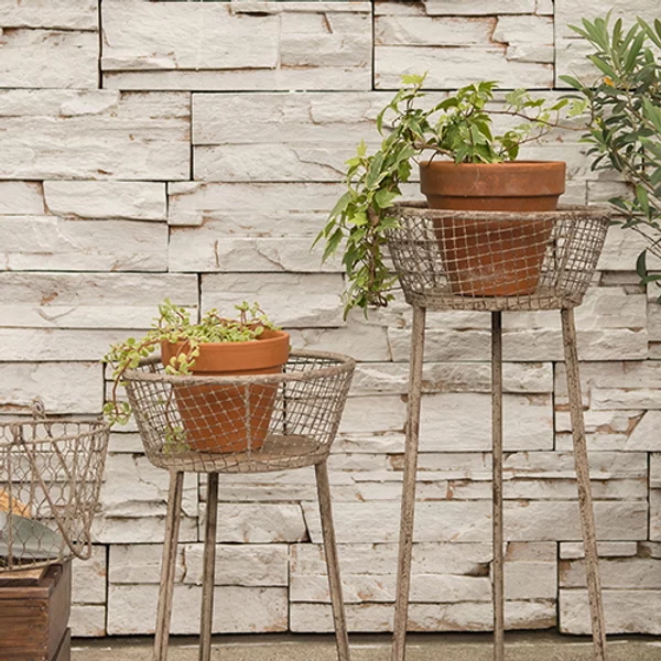 フラワーバスケットスタンド　アンティークアイアン（S/L）の画像