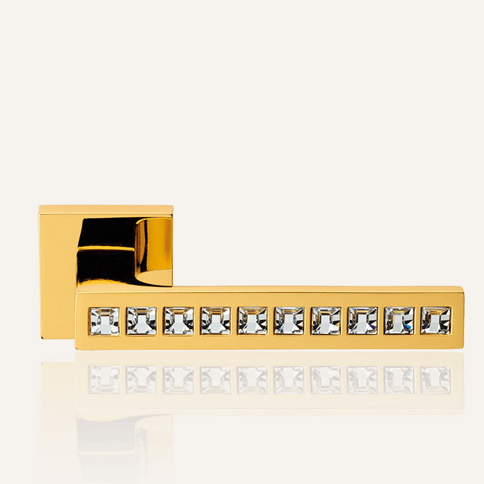 クリスタルシリーズ 高級レバーハンドル 角座 空錠セット SWAROVSKI イタリア製の画像