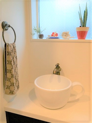  洗面ボールセット（コーヒーカップ 小）トイレ　洗面所 お手洗い 手洗い鉢 手洗器 洗面台 オーバーフローなしDIY 画像