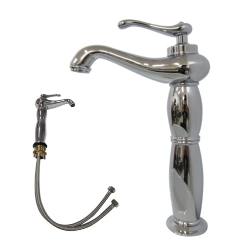 おしゃれな　混合水栓　水栓（ランプ型・洗面ボウル・洗面台用蛇口）銀・シルバー の画像