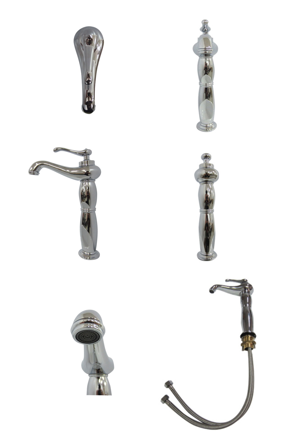 おしゃれな　混合水栓　水栓（ランプ型・洗面ボウル・洗面台用蛇口）銀・シルバー 画像