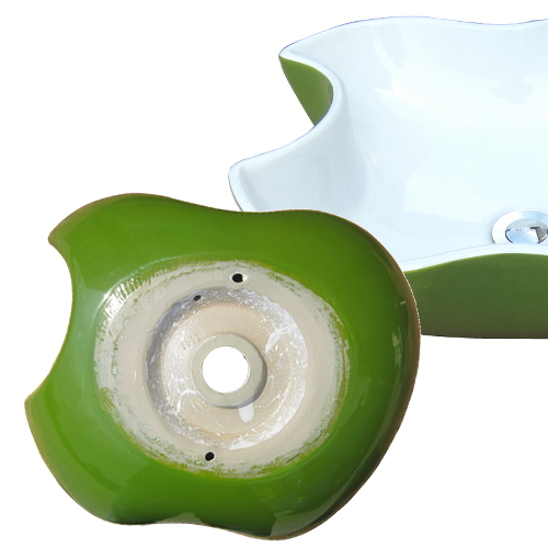 りんごちゃん 洗面ボール排水栓付　グリーンアップル　トイレ　洗面所 お手洗い の画像