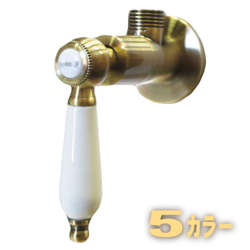 アングル止水栓　壁給水用　W50×D90×H115 壁給水 陶器取っ手の画像