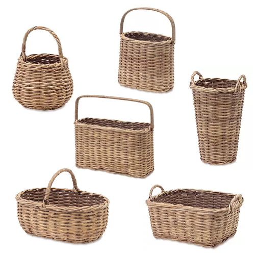 インテリアの収納に バラエティバスケット　ラタン編みカゴ の画像